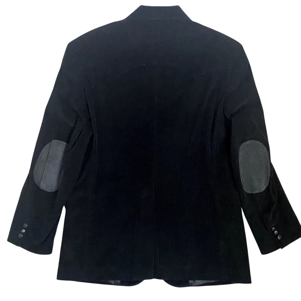 Vtg Circle‎ S Dallas Texas Corduroy Blazer Men's 44R Black Western Elbow Patch